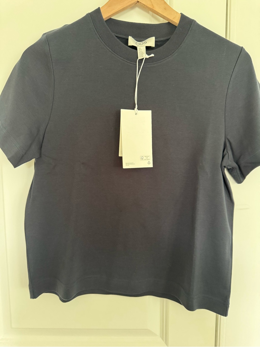 COS Short Sleeve Crewneck Tee in Navy